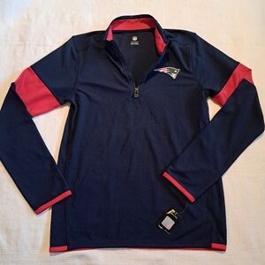 New England Patriots boys size Large or 14/16 1/4 zip up shirt, NWT